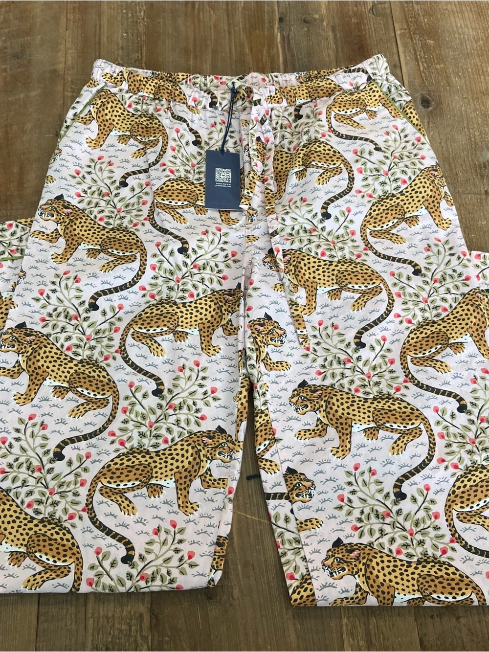Printfresh Pajama Bottoms Leopard Print PJ Pants in Bagheera Medium Tall - Picture 3 of 5